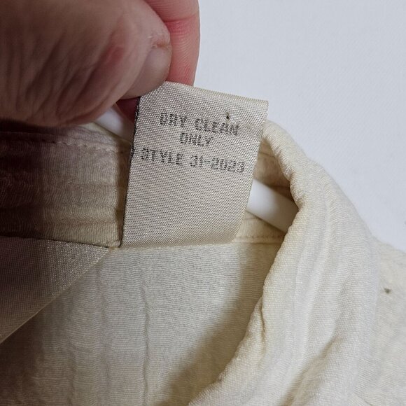 J. Jill Womens XL Crinkled Button-Up Shirt In Hemp Silk Blend Ruffle Work Office - Picture 5 of 9